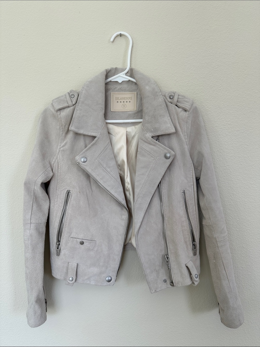 Blank NYC Light cream/sand Suede Moto Jacket